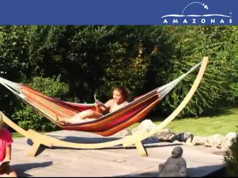 Amazonas Apollo Hammock Stand made of Wood in Beige Color 357x131x104cm