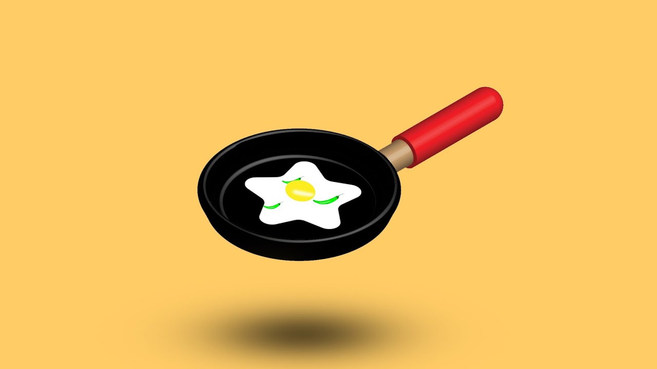 HOW IS DO 3D FRYING PAN DESIGN ADOBE ILLUSTRATOR TOTORIAL 
