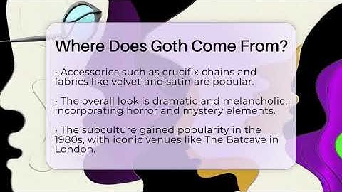 Where Does Goth Come From? - The Sharp Dressed Gent