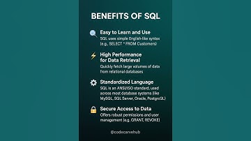 What is SQL? | Top Benefits You Should Know! 🔍💡#sql #database #db #sqlserver #codecarvehub #learndb