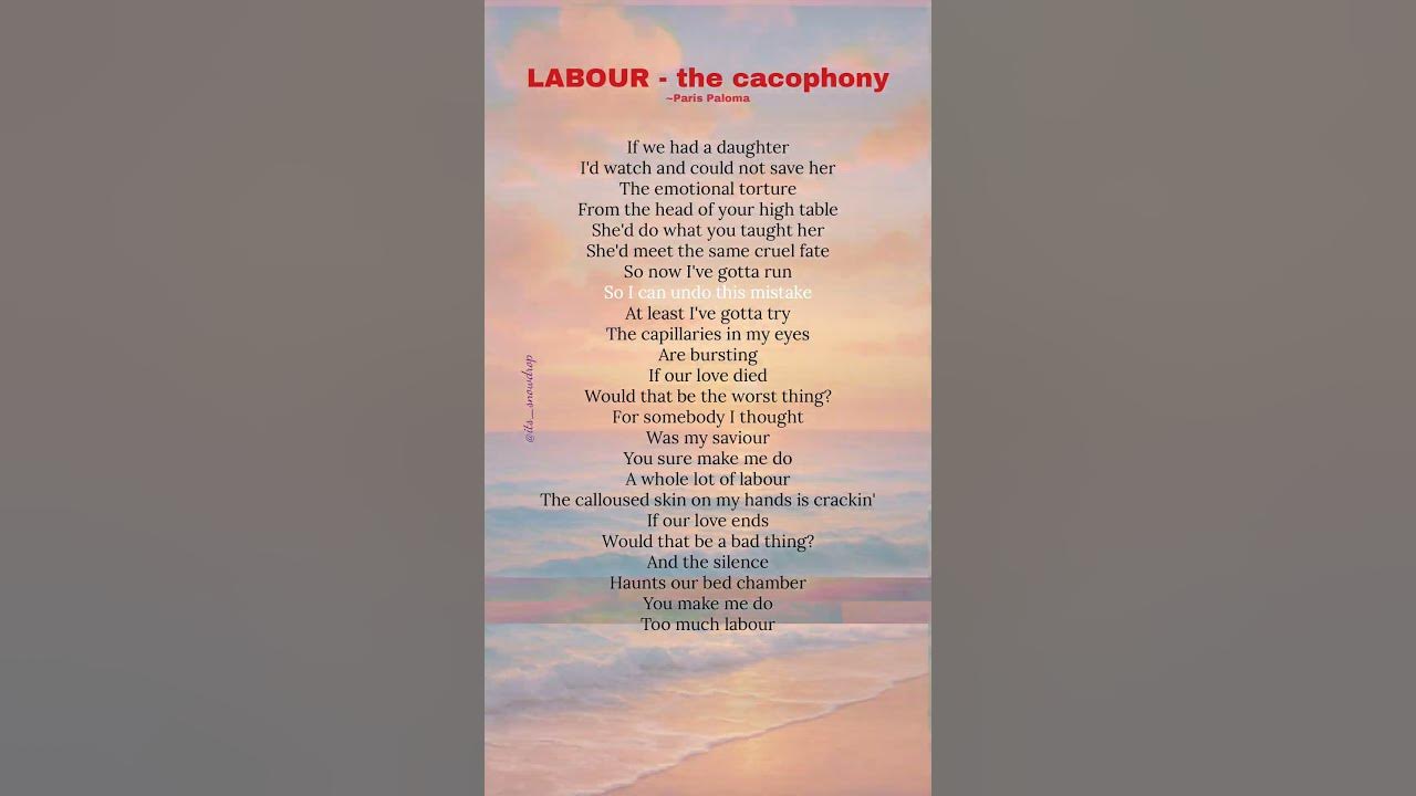 Labour - Paris paloma (lyrics) #labour #parispaloma #lyrics #trending #shorts #song #thecacophony