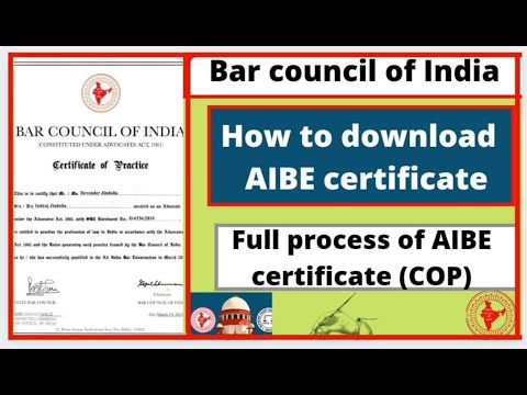 AIBE ( HOW TO DOWNLOAD AIBE CERTIFICATE ) AFTER PASSING EXAM.(COP).