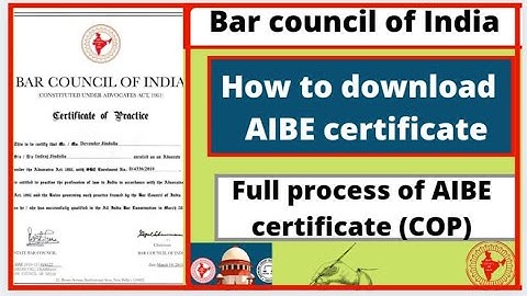 AIBE ( HOW TO DOWNLOAD AIBE CERTIFICATE ) AFTER PASSING EXAM.(COP).