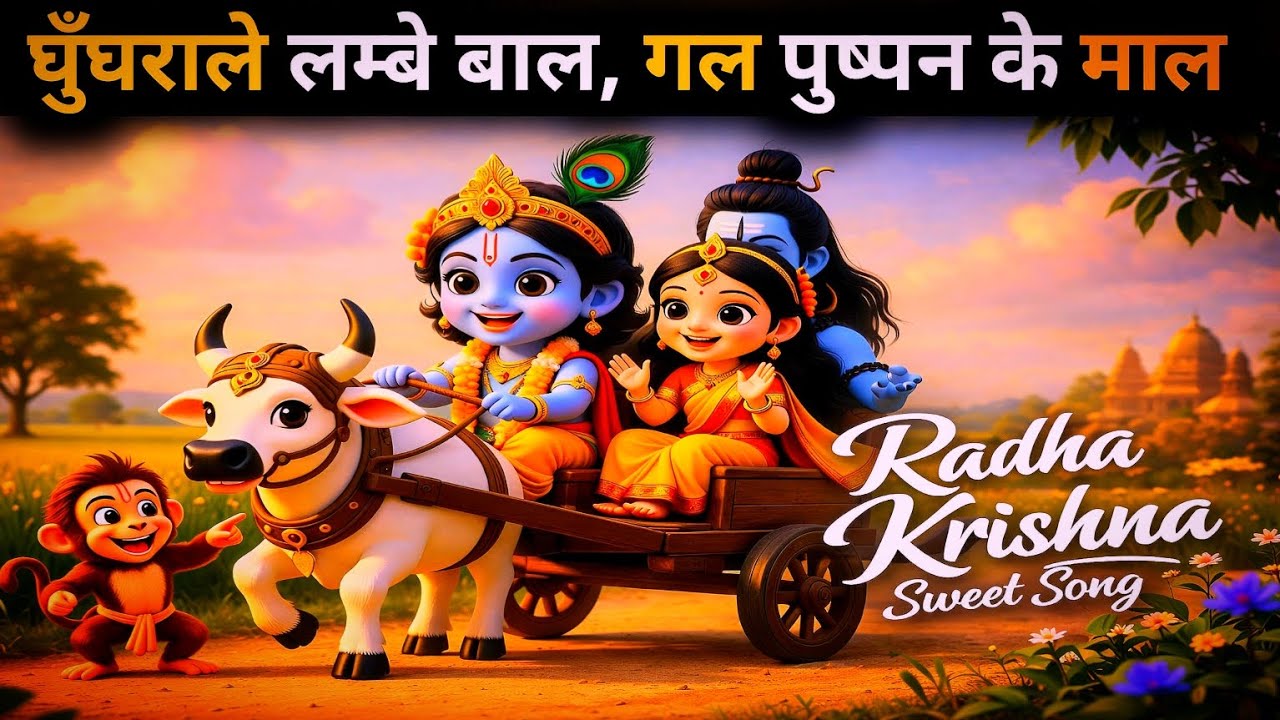 Radha Krishna Sweet Song 🌸 | मन को शांति देने वाला प्यारा भजन | Cute Krishna Song #bhajan #radha 