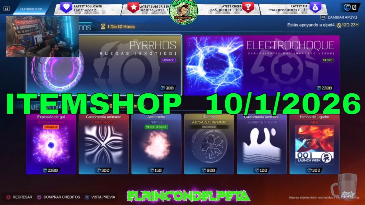 Rocket League item shop today 10/1/2026