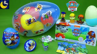 LOTS of Paw Patrol Surprise Toys Chocolate Eggs Candy Puzzle Video for Kids Chase Skye Toy Channel