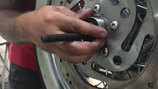 Replacing front wheel bearings on a Harley Davidson