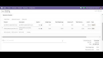 Sale Order Product Weight Information Odoo
