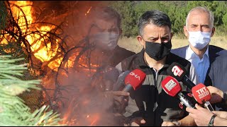 Manisalı Bakan Pekdemirli Orman Yangınının Ortasında Kaldı!