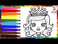 Cómo Dibujar Una Princesa 👸 Dibuja y Colorea Un Linda Princesa 👑🏰🌈 Dibujos Para Niños