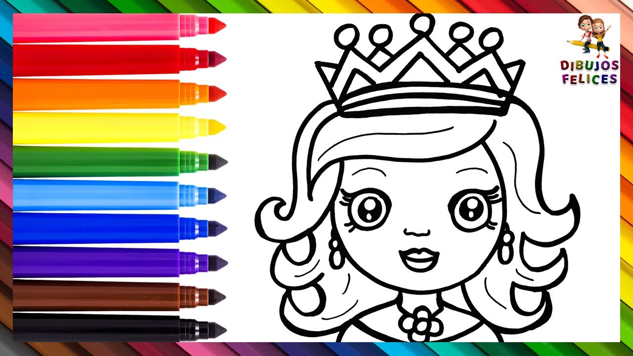 Cómo Dibujar Una Princesa 👸 Dibuja y Colorea Un Linda