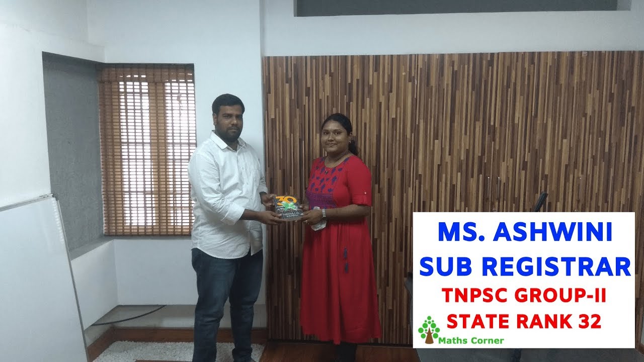 Ms. Ashwini - State 32nd Rank | Sub Registrar | Maths Corner