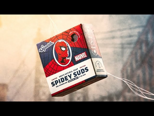 drsquatch spidey suds soap review, Spiderman Marvel universe