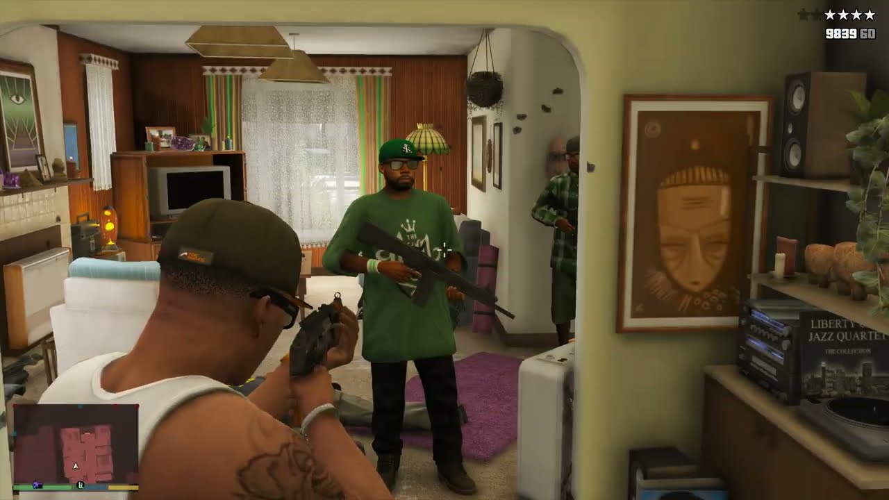 GTA 5 - FIB Raid on Franklin’s Aunt’s House + Ten Star Escape