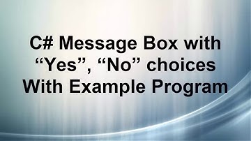 C# Message box with Yes No button C#