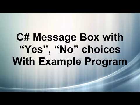 C# Message box with Yes No button C#