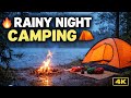 Rainy Night Camping by the Lake ⛺ Relaxing Campfire Sounds for Sleep &amp; Stress Relief (4K)