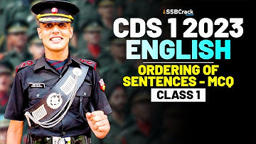 CDS 1 2023 Exam English 100 Days Crash Course - Ordering of Sentences - Class 1
