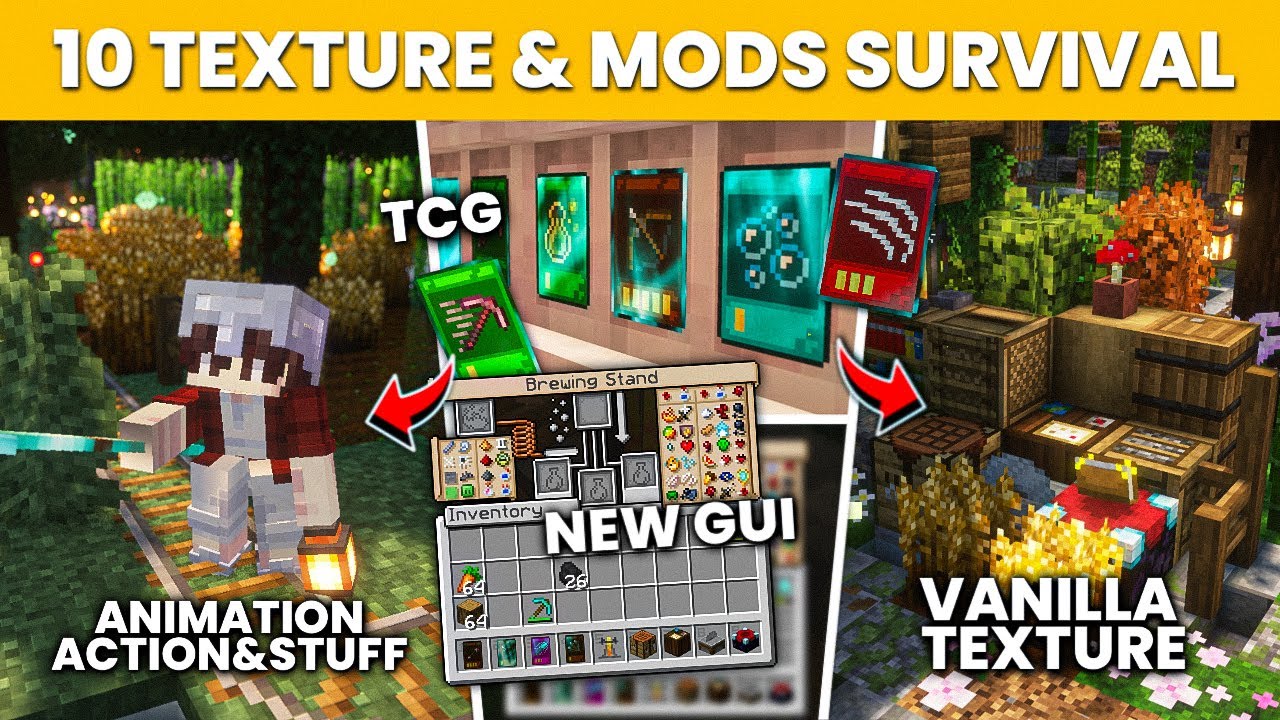 10 TEXTURE PACK & MODS MINECRAFT VANILLA+ TERBAIK UNTUK SURVIVAL | 1.21 ...