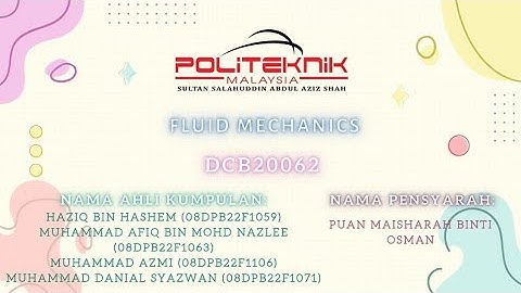 Fluid Mechanics Mini Project GROUP 1
