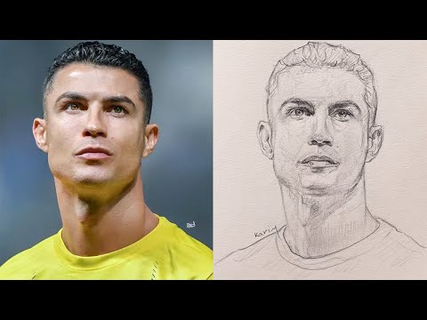 How to draw Cristiano Ronaldo Step by step using Loomis Method