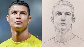 How to draw Cristiano Ronaldo Step by step using Loomis Method