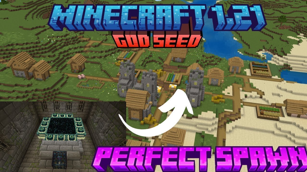 🔥Perfect good Minecraft seed with full eye end portal at spawn | 1.21.7 Bedrock edition