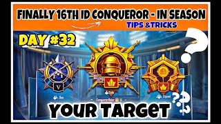 DAY 31 🇮🇳 FiNALLY TOP 500 At 16th ID - SOLO CONQUEROR ✅ | TIPS & TRICKS FOR DAILY TARGET 🎯