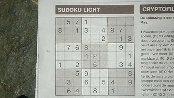 Enjoy this easy Light Sudoku puzzle (with a PDF file) 05-10-2019 part 1 of 2