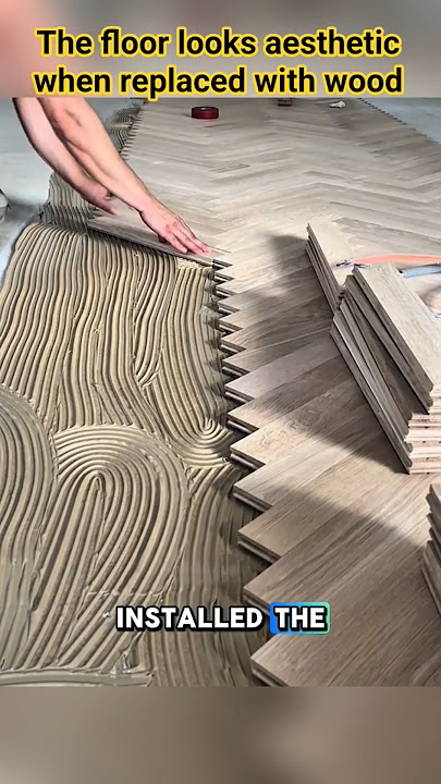 The floor looks aesthetic when replaced with wood #shorts #construction