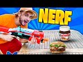 MANGIO SOLO il CIBO che COLPISCO con i NERF per 24 ORE😂 *Challenge*