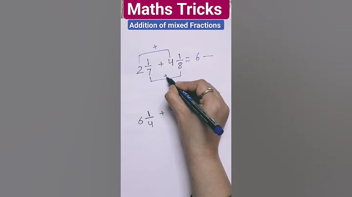 Addition of Mixed Fractions | Fraction tricks #shorts #fraction