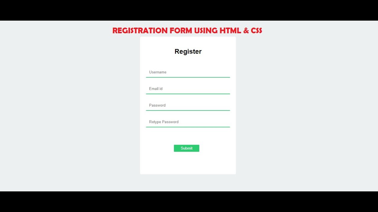 Registration Form using HTML & CSS | | Web Development - YouTube