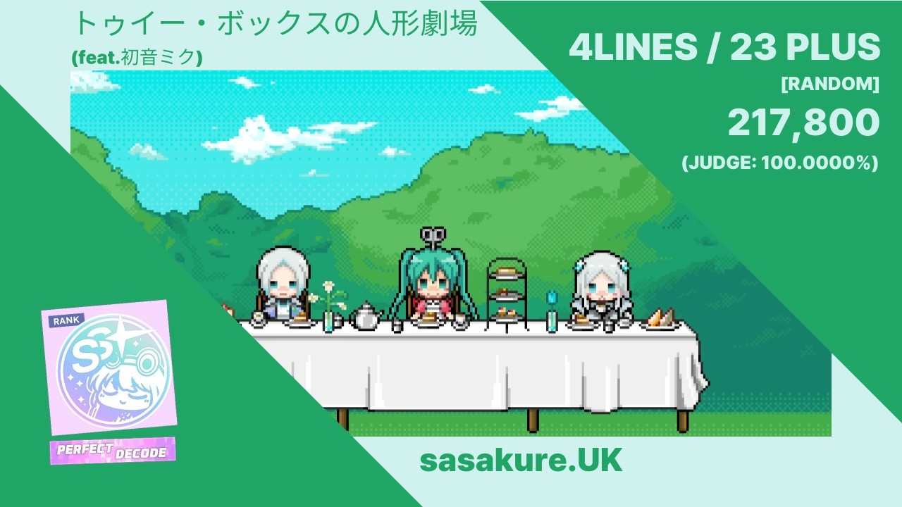 〚PLATiNA :: LAB〛トゥイー・ボックスの人形劇場 (feat.初音ミク) - sasakure.UK _ 4LINES / 23 PLUS [RANDOM] PERFECT DECODE