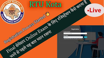 Live🛑 :🔥  RTU Online Exam Registration Process strp by step  2021 | RTU Exam Update | RTU Kota