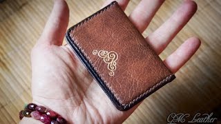 Тиснение с золочением (на коже) + пара слов о жёсткости кожи (для кошелька). Работаем с кожей., Тиснение с золочением (на коже) + пара слов о жёсткости кожи (для кошелька). Работаем с кожей.,