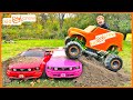 Crushing power wheels with ride on kids monster truck educational how monster trucks work  kid crew