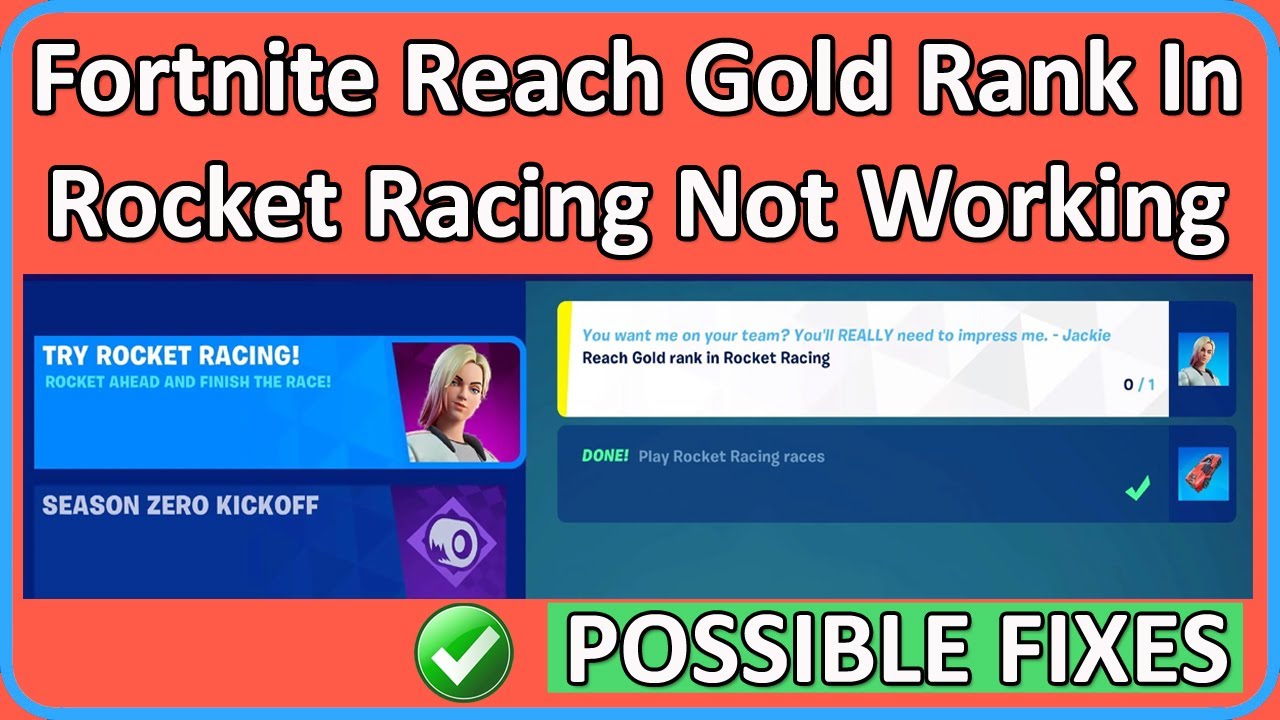 How To Fix Fortnite Reach Gold Rank In Rocket Racing Not Working - YouTube