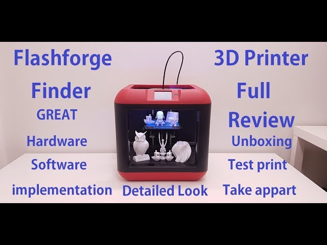 antage skulder Modtager maskine Flashforge Finder 3D Printer FULL REVIEW - YouTube