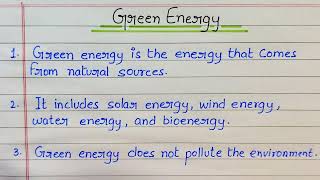 10 lines on Green Energy in English | Green Energy par 10 lines