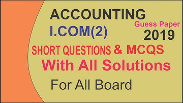 #Accounting Guess Paper 2ndyear2019 by Alqalameducationchannel