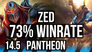ZED vs PANTHEON (MID) | 73% winrate, 16/4/9, Dominating | BR Master | 14.5