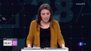 Minuto de oro de Irene Montero en el debate TVE (16/4/2019)
