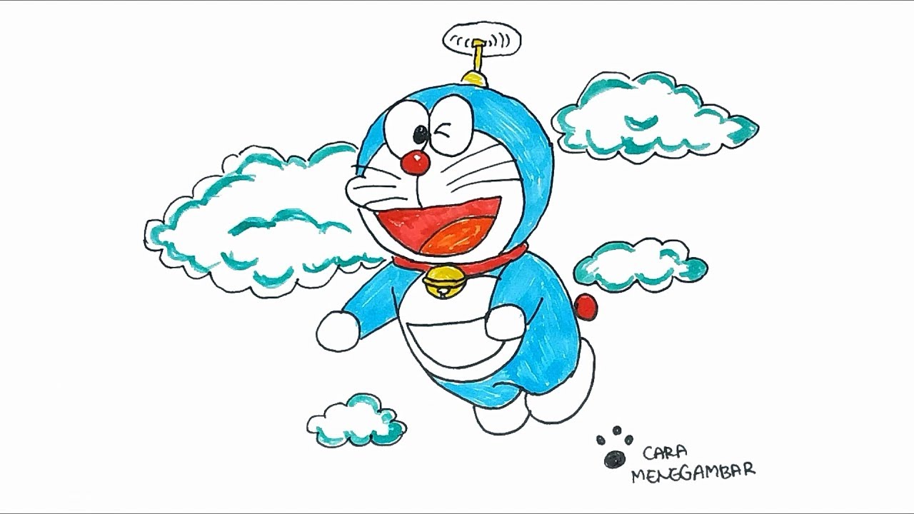 Cara Menggambar Dan Mewarnai Doraemon Lucu