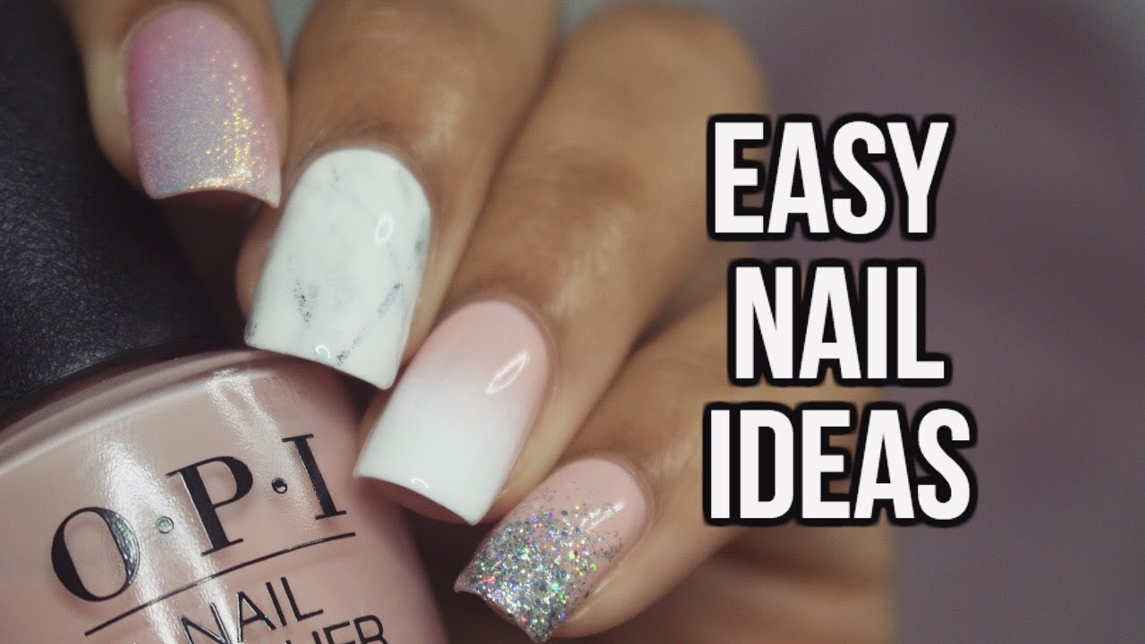 4 EASY NAIL DESIGNS | Mix and Match Nails - YouTube