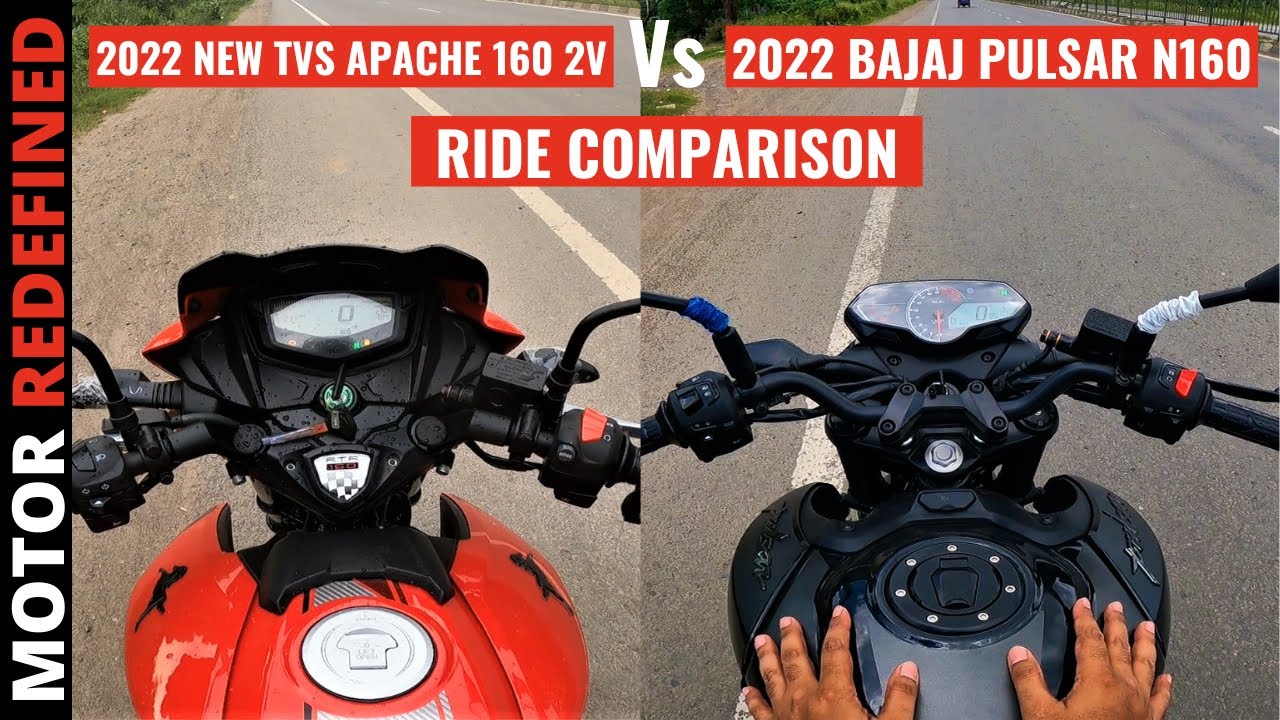 2022 New TVS Apache RTR 160 2V Vs Bajaj Pulsar N160 Ride Comparison | Who is the Best?