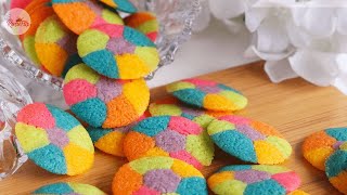 Resepi Biskut Lidah Kucing Pelangi Berbentuk Bunga, Unik & Tak Rugi Cuba!