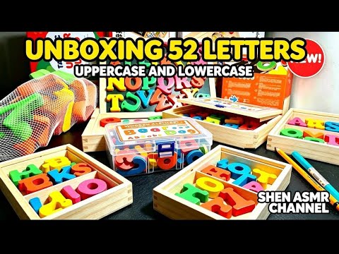 TOY ASMR 🧲🎎 Satisfying Unboxing Wooden Alphabet 52 Uppercase & lowercase letters | Review Toys