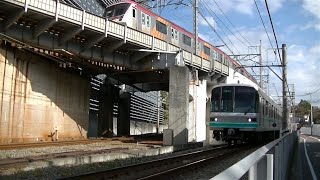 東急6000系6106F急行中央林間行き&東京メトロ9000系9121F急行日吉行き 緑が丘付近にて