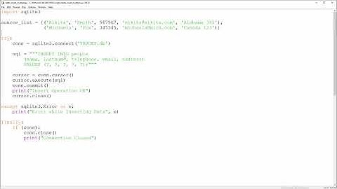 SQLite & Python - 5 - Insert Muiltiple Values from List